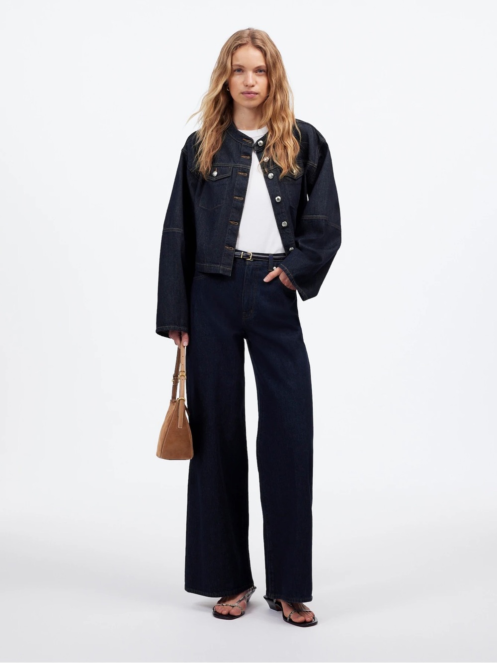 NEW Madewell Superwide-Leg Jeans in Essex Wash Rigid Size 27 NWT - Picture 3 of 10